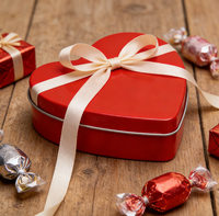 Boîte en étain en forme de cœur pour la Saint-Valentin avec impression offset pour bonbons, chocolat, sucre, chewing-gum et stockage de nouilles