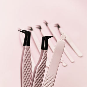 Set Penjepit Bulu Mata Lashfine 90 Derajat Private Label Fiber Grip Fiber Tip Volume dari Baja Anti Karat untuk Ekstensi Bulu Mata - Product Image 6