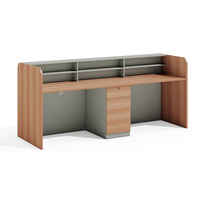Bureau d'accueil moderne avec tiroirs de rangement, finition laquée brillante, pour bureau, hôtel, salon de beauté, certifié CE, OEM