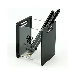 personalized plastic pen stand acrylic pen holder with logo printing