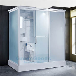 Puerta de vidrio templado para baño, carcasa de ducha de perfil con marco blanco, con cabezal, económica, nuevo diseño - Product Image 4