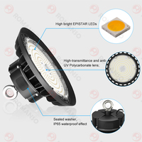 Luz LED High Bay UFO de 100W-240W con CCT Ajustable y 170LM/W, Disponible en EE. UU., Canadá y la UE