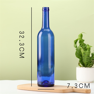 Tuyệt đẹp rỗng vòng Hộp đựng thủy tinh trang trí Vodka <span class=keywords><strong>Bordeaux</strong></span> 750ml thủy tinh màu xanh chai rượu vang - Product Image 4