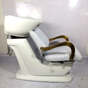 Sillón de Champú Moderno Negro para Salón de Belleza con Lavabo de Cerámica para Peluquería, Barbería y Salón de Estética - Product Image 5