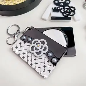 LIFENG individuelles Logo Mini-Taschen-Acetat-Kosmetik-Schlüsselanhänger-Spiegel für personalisiertes Geschenk