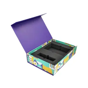 High-end cilt bakımı ambalaj kutusu inci pamuk astar özel manyetik kapaklı kağit kutu kitap tipi kozmetik hediye kutusu