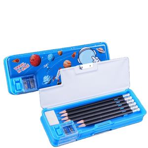 Casing pensil multifungsi, dengan kotak rautan untuk anak laki-laki, kotak Organizer alat tulis plastik, hadiah sekolah untuk anak-anak - Product Image 1