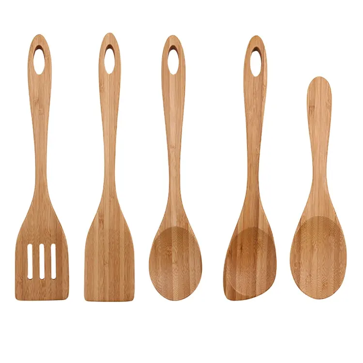 Bambus Set OEM Custom Logo Kochgeschirr Set Holz Holz spatel Home und Kitchen Tools Zubehör Utensilien