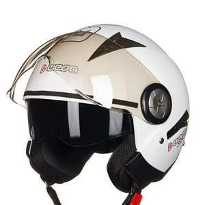 216หมวกกันน็อกแบบเปิดหน้าสองด้านสำหรับผู้ชายและผู้หญิงหมวกกันน็อคไฟฟ้าแบบย้อนยุคสำหรับมอเตอร์ไซค์สกู๊ตเตอร์ - Product Image 3