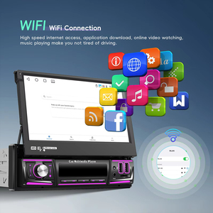 Autoradio Android Podofo 7'' 1 Din, écran tactile rétractable 4+64G, Carplay et Android Auto sans fil, BT/WIFI/GPS USB - Product Image 4