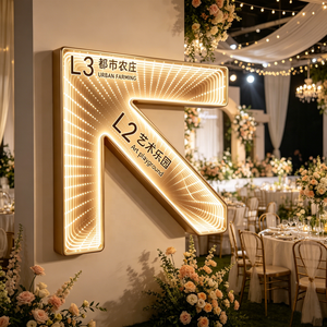 Wholesale Aluminum Frame LED Makeup <b>Mirror</b> ROHS Certified Portable Wedding or Party Venue Navigation Signage - Product Image 3