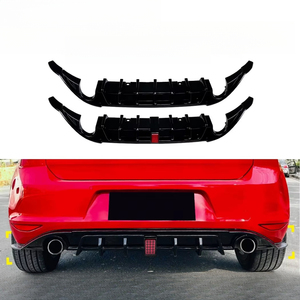 New Black Rear Diffuser <strong>Spoiler</strong> Splitter 2012-2017 VW Golf Mk7 <strong>GTI</strong> GTD Rear Bumper Guard Cover Lip Body Kit Compatible - Product Image 1