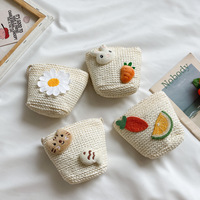 Petit sac pour enfants Style princesse porte-monnaie bébé fille Mini dessin animé sac de paille sac diagonal