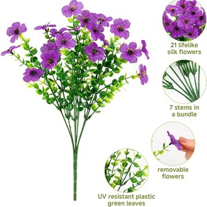 Fleurs artificielles de marguerites Mitsuba en plastique et soie pour décoration extérieure, mariage, maison, accessoires de jardin printanier - Product Image 4