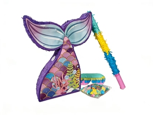Meerjungfrau-Piñata Süßigkeitenverpackung Einweg Umweltfreundlich Geburtstag Neujahr <span class=keywords><strong>Party</strong></span> Atmosphäre Percussion-Spielzeug - Product Image 3