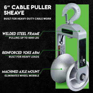 เครื่องมือทำสวนแบบมือโยก สำหรับงานหนัก สายเคเบิลเหล็ก รอกดึงสายไฟแบบใช้มือ รับน้ำหนักได้มาก ทนทาน สำหรับงานติดตั้งสายไฟขนาดใหญ่ - Product Image 5