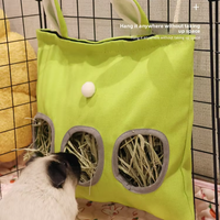 Sac de nourrissage portable rectangulaire imperméable pour lapin, chinchilla, cochon d'Inde, distributeur de foin, pochette de voyage pour aliments pour animaux de compagnie
