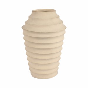 Vaso Scultoreo Scanalato Ecomix, Vaso Moderno per Fiori da Esposizione in Soggiorno con Texture Stratificata - Product Image 1