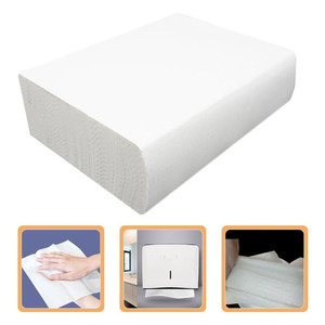 Serviettes en papier pour les mains, personnalisées, de luxe, blanches, extra résistantes, super absorbantes, 2 plis, pliées en Z - Product Image 2