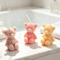 Bougie décorative en forme d'ours mignon, bougie artisanale en cire, décoration d'intérieur, article cadeau, OEM, marque privée