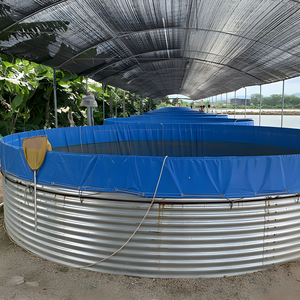 Vente en gros d'usine, réservoir de poissons en biofloc de grande taille pour l'aquaculture, réservoir d'élevage de poissons en PVC + acier galvanisé à chaud, étang à crevettes YUNMA - Product Image 1