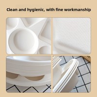 Plateaux jetables biodégradables en pulpe de canne à sucre, 7-9 compartiments, compatibles micro-ondes, style moderne et minimaliste pour usage commercial