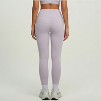 Pantalon de yoga taille haute pour femme, longueur intégrale, avec ceinture élastique, infroissable, 180g, color block, effet ventre plat, sport