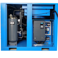 Compresseur d'air à vis rotatif à faible bruit PM VSD lubrifié à l'huile 11-75 kW, avec bloc frigorifique refroidi par air pour l'industrie générale