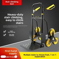 Carro de Transporte Plegable Resistente para Subir Escaleras, de Arrastre Manual y Empuje, Remolque Pequeño para Herramientas, Venta al por Mayor de Fábrica Hanak