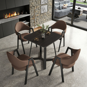 Ánh Sáng Sang Trọng Hiện Đại Đơn Giản Vuông Bàn Ăn Đá Hội Đồng Quản Trị Đàm Phán Ghế Kết Hợp Cho Các Cửa Tiệm Nhỏ Văn Phòng Căn Hộ - Product Image 5