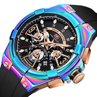 OEM Jam Tangan MINI FOCUS Santai Pria, Arloji Kuarsa Tahan Air Wajah Berongga Pria 0402G Relojes