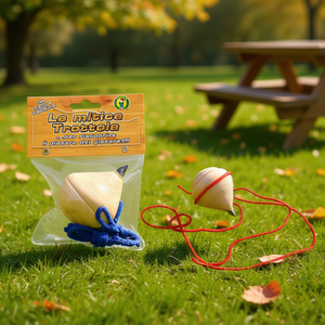 Trottola Mitica en bois avec ficelle, jouet classique pour enfants - Product Image 3