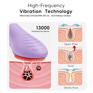 Cepillo Facial de Silicona con Vibración Sónica y Luz Roja, Herramienta de Belleza Portátil e Impermeable para la Limpieza Facial Diaria - Product Image 4