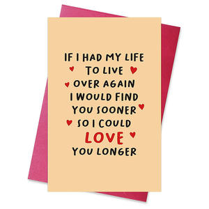 Tarjeta <span class=keywords><strong>de</strong></span> <span class=keywords><strong>cumpleaños</strong></span> <span class=keywords><strong>de</strong></span> poema Love You Longer, tarjetas románticas <span class=keywords><strong>de</strong></span> aniversario, si tuviera <span class=keywords><strong>mi</strong></span> <span class=keywords><strong>vida</strong></span> para vivir <span class=keywords><strong>de</strong></span> nuevo - Product Image 5