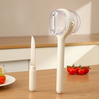 3-in-1 multifunctionele schilmes met opbergdeksel, draagbare fruit- en groenteschiller, huishoudelijk keukengadget
