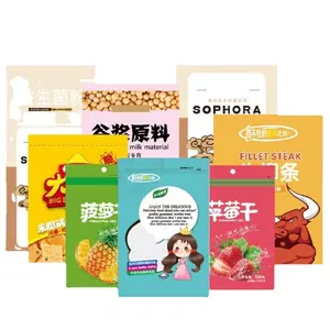 Manufacturers food packaging plastic compound bags tea snacks kraft paper aluminum self-supporting bag