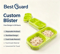 Barquette en plastique transparent pour animaux de compagnie, plat d'alimentation pour animaux, boîte de présentation en blister pour la vente au détail