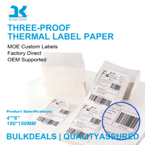 Hojas <span class=keywords><strong>de</strong></span> Etiquetas Térmicas Kailong 100x150mm, Numeración, Uso Logístico, Papel Termosensible Duradero <span class=keywords><strong>de</strong></span> Alta Calidad, Venta al Por Mayor - Product Image 1