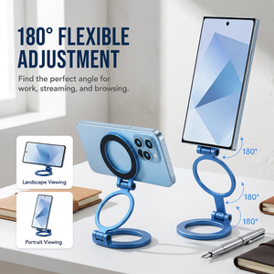 Support de téléphone magnétique pliable multi-articulations pour bureau, compatible MagSafe, support magnétique réglable en alliage de zinc - Product Image 3