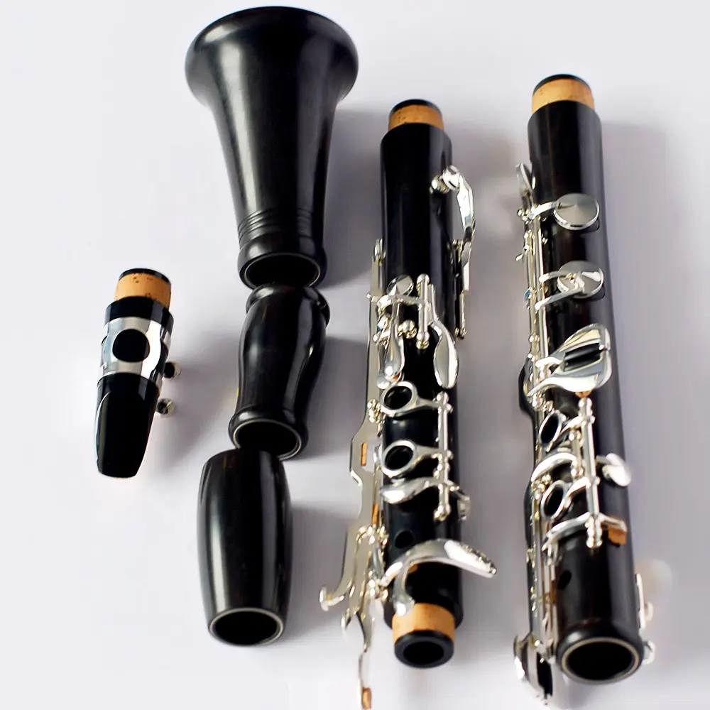 Best selling orchestral musical instrument ebony clarinet G silver plated keys