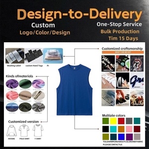 T-shirt 100% coton à col rond, prix bas, vente en gros, impression personnalisée du logo, t-shirt uni de haute qualité, sans manches, surdimensionné pour hommes - Product Image 3