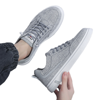 Chaussures de sport pour hommes, nouvelle tendance respirante, en toile, à lacets, avec doublure en PU, chaussures de travail polyvalentes décontractées