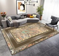 Tapis de sol abstrait de luxe pour salon, tapis à poils longs et courts en velours cristal doux pour salon