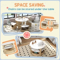 Ensemble de mobilier Montessori pour garderie Chaise de table pour tout-petits Table en forme de fleur avec 4 chaises pour enfants