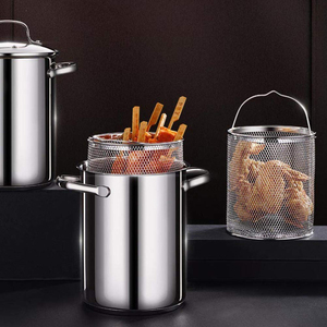 Vente en gros d'usine Pot à <span class=keywords><strong>asperges</strong></span> en acier inoxydable avec couvercle en verre et panier intérieur Grand corps Pots à pâtes de cuisson - Product Image 3