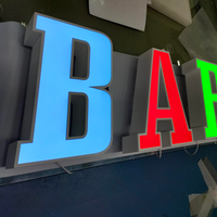 Enseigne en métal sur mesure YIJIAO, lettres lumineuses, logo éclairé par LED, lettres en relief éclairées par l'avant
