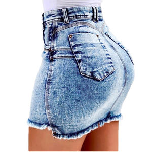Femmes lavage Mini femme jupes courtes été femmes Sexy Denim jupe jupes pour femmes longueur au genou - Product Image 2