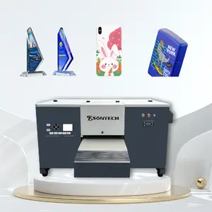 30*40 cm mini impresora plana máquina de impresión de material plano CMYK + W + V podría imprimir