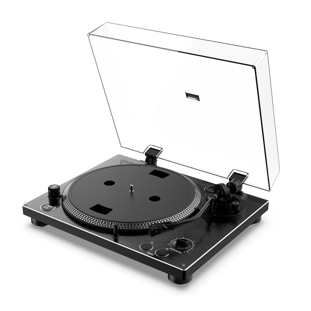 Hot Sale USB Belt-Drive Turntable Pitch Control Retro Vintage Design Rechargeable Battery Portable Built-in Stereo Speaker-SMJ
