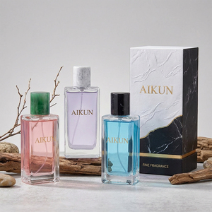Aikun Marble Cap Rectangular Glass Fine Fragrance Long Lasting <b>Perfume</b> for Unisex Gift Set Retail Counter Wholesale Supply Order - Product Image 1